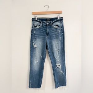 Judy blue jeans straight fit size 27 distressed high rise